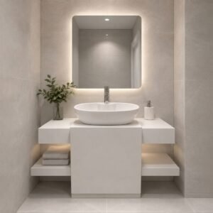 Modern White Marble Vanity